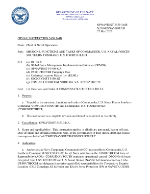 OPNAVINST 5450.344B N2N6/USNAVSOUTH 2023 年 3 月 27 日